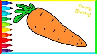 Drawing and coloring Carrot 🥕- Drawings for children | Sunny and Bunny Draws