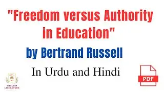 Freedom versus Authority in Education by Bertrand Russell In Urdu and Hindi