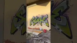 GRAFFITI PIECE WITH A MOP 😆 #graffiti #graffitiart #shorts