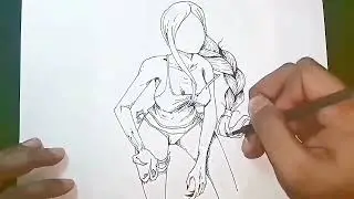 Zombie Girl Pen Drawing #penart #pendrawing #pen #shortdrawingvideo #artist