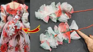 Organza Fabric Latkan Making At Home/ Kapde Ke Latkan Banane ka Tarika/ How to make Latkan design