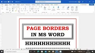 PAGE BORDERS  IN MS WORD