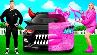 Pink Car vs Black Car Challenge | Crazy Challenge by DaGaDa