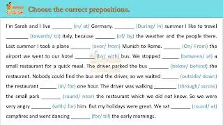 English Grammar Quiz | Prepositions on Time, Place & Direction - 5 Minutes English