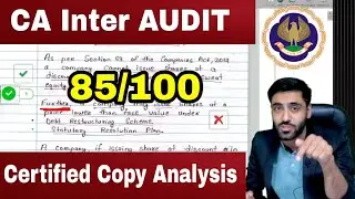 Audit Certified Copy Analysis CA Inter Sep 24 AUDITNG ICAI Exam AIR 1 CA Inter CA Pratik Thakkar
