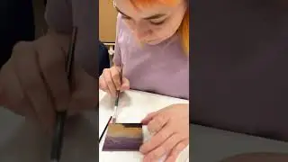 Рисую мини-картину маслом #живопись  #живописьмаслом  #рисование #timelapse #art #painting #sunset