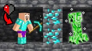 Minecraft, but EVERYTHING IS HALF A HEART