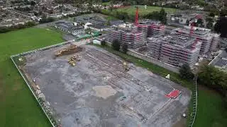 October 2021 - Aerial view of Ballinteer ETNS construction works