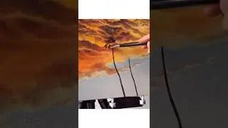 Orange sunset acrylic painting 🎨 #short #art #painting #artist
