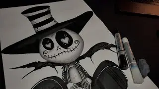 Как рисовать в черно белом стиле / Halloween Painting tutorial