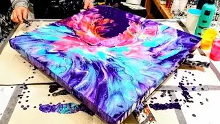 POP!! Acrylic pour blowout! ~ Acrylic Painting