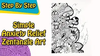 Zen doodle art for beginners ♡ zentangle art ♡ tangle drawing ♡ zendoodles || #zentangle #zendoodles