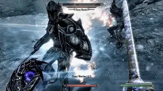 Skyrim AE Killing Ebony Warrior on Legendary Difficulty with Wooden Sword