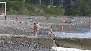 Сочи Лазаревское Головинка любимое место курортников (4К полный экран)