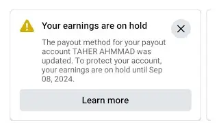 Your Earnings Are On Hold 2024 | The Payout Method For Your Payout Account..Was Updated To Protect