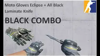 Moto Gloves Eclipse + All Black Laminate Knife | BLACK COMBO | CS2 Showcase