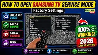 How to Open Samsung Tv Service Menu Factory settings