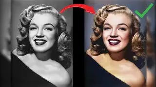 Black and White Photo Coloring Work (Marilyn Monroe)