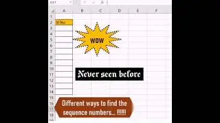 Writing serial number in different ways #excelformula#ytshorts #yutubeshorts #viral #trending