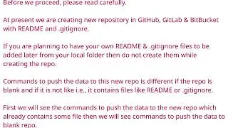 GIT create a new repo in GitHub, GitLab & BitBucket and push the data to the new repository #1.3