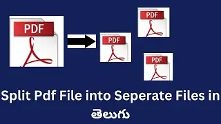 How to Split a Pdf File into multiple files in Telugu || Split a Pdf file into Separate Pdf files
