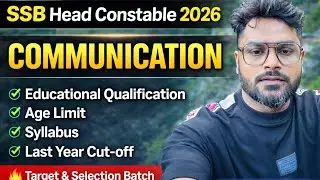 || SSB Head Constable Communication 2026 || Eligibility, Technical Syllabus, Cut-off  By Ratnesh Sir