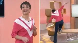 Sandra Annenberg cai durante o programa e TV Globo sai do ar