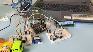 LCD, Ultrasonic sensors & Servo Motor (Exit) - IPR (Carpark Entry & Exit System)
