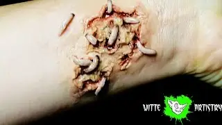 ✅Maggot Infested Wound Makeup Tutorial in 4K - Witte Artistry