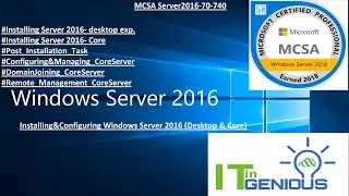 MCSA server 2016-installing & configuring windows server 2016