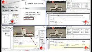 Complete CODESYS project with On Delay (TON), Off Delay (TOF) & Pulse (PT)  Timers
