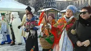 080117  Рождественские колядки. Днипро. Центр города перед концертом Скрипки.