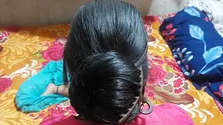 Beautiful Long Hair Big Black Bun Drop | Silky longhair play by man @LonghairQueen99 #longhair