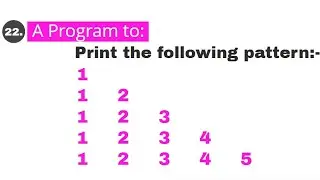 Print numeric pattern in C programming #22 || Triangle pattern problem
