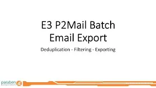 Batch Email Processing in E3