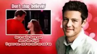 Glee - Don't stop believin' [Video + Lyrics on screen]