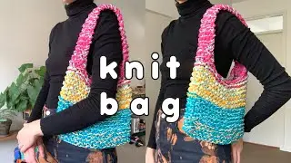 knit handbag tutorial 💘   t-shirt yarn