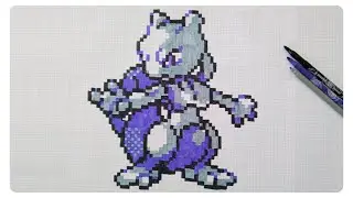 Pixel Art - Tuto - Mewtwo - #150