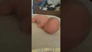 Newborn pics gone wrong decided to roll over then scoot on belly