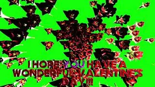 Valentines's Greeting with animated flowers and green screen, 4k