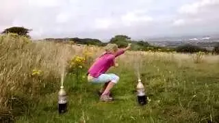 Mentos and Coke with the girls!