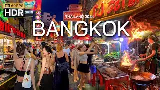 🇹🇭 4K HDR | Walking Bangkok The best street food in the world - With Captions