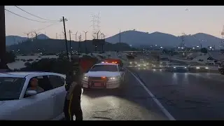 GTAV as a police officer. Blane County Taurus patrol. What a busy night.