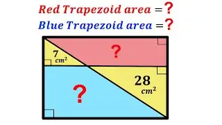 Can you find area of the Red and Blue Shaded Trapezoids? | (Trapezium) | 