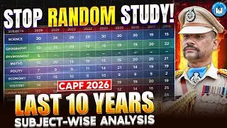 CAPF 2026: Last 10 Years SUBJECT WISE Trend Analysis 