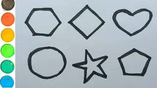 Learn Shapes, Painting and Colouring for kids & Toddlers| How to draw Shape| Draw, Paint and learn|