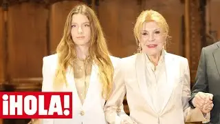 La baronesa Thyssen, acompañada por su hija Carmen, presenta el que será su nuevo museo en Barcelona