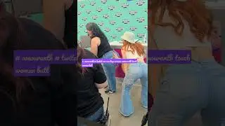 # amouranth # twitch con san diego# amouranth touches woman butt