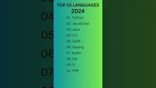 Top 10 Programming languages In 2024 #python #javascipt #java #C++