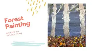 Birch Tree Painting - Inspired by Gustav Klimt's 